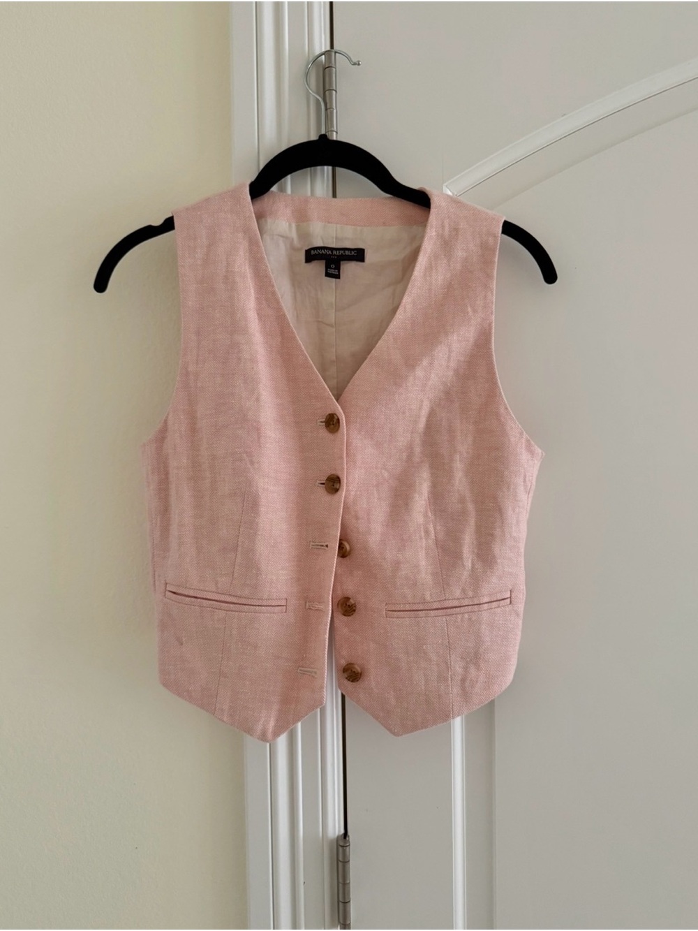 Banana Republic Blush Pink Linen Vest